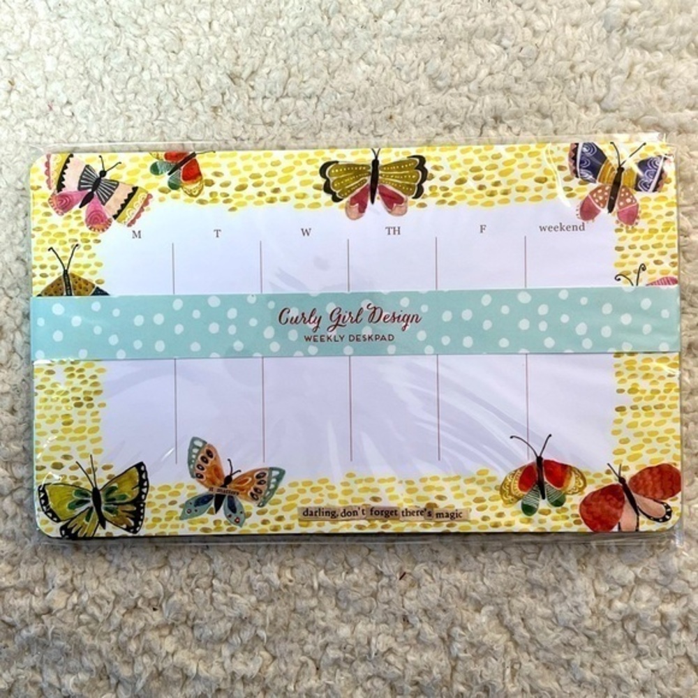 Curly Girl Design "Butterflies" Weekly Desk Pad